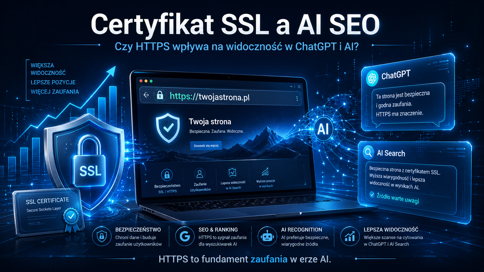 Certyfikat SSL a AI SEO – jak HTTPS wpływa na widoczność w ChatGPT i modelach AI
