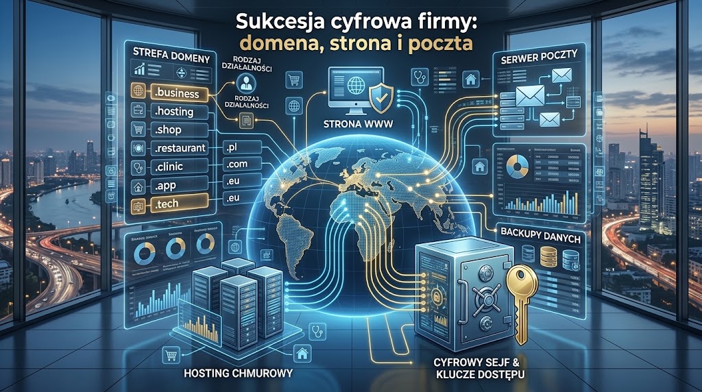 Sukcesja cyfrowa firmy – domena, strona internetowa i poczta po śmierci właściciela